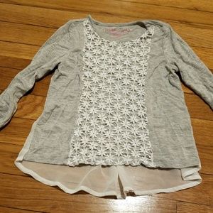 Floral shirt with sheer panel on  back